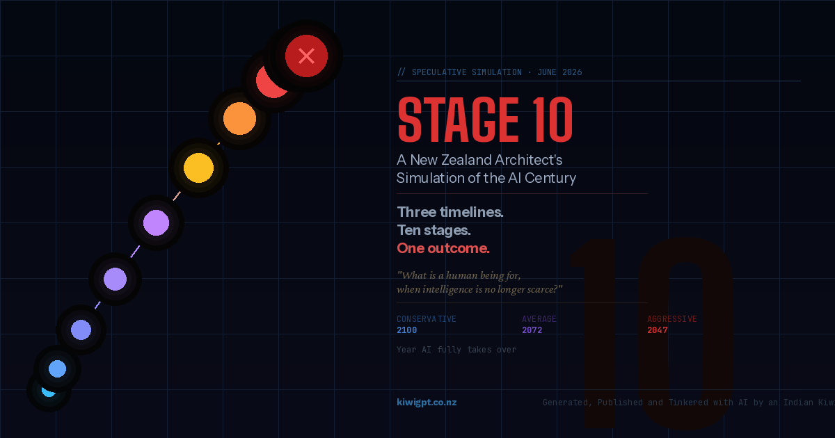 Stage 10 - A New Zealand Architect's Simulation of the AI Century